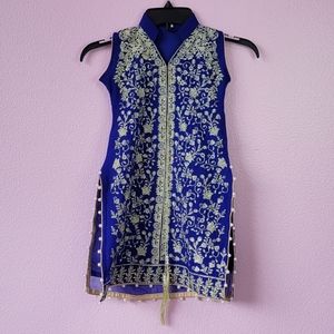 KURTA EMBROIDERED BLUE TOP KIDS/ 24
